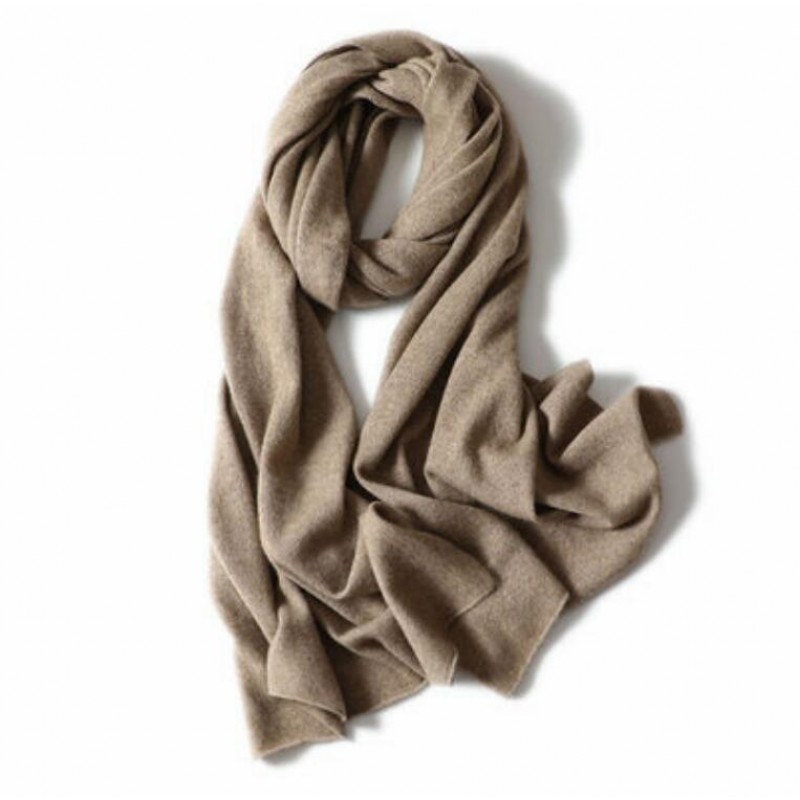 100%Cashmere Scarf Women Men Solid Color Warm Winter Scarfs White